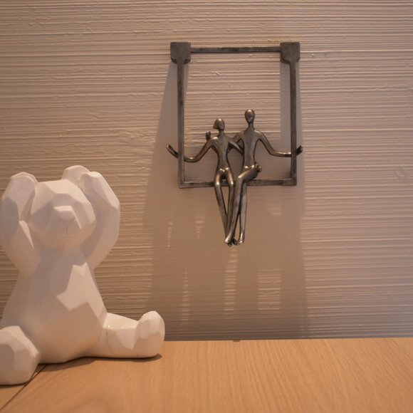 Adam & Friends Home Decor Swinging Couple Sculpture | 1-Piece | Pewter - Picture 4 of 5